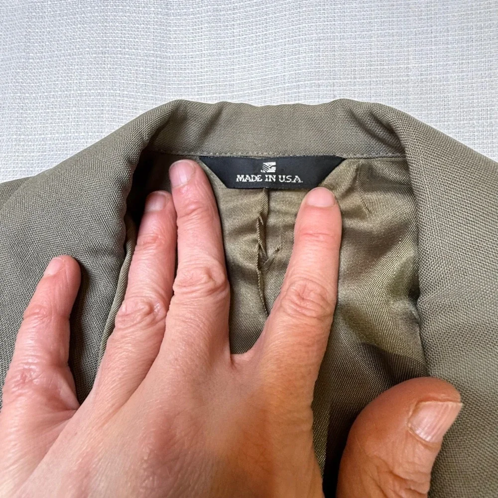 Vintage Polo University Club Ralph Lauren Wool Blazer USA 90s‎ Green Gray